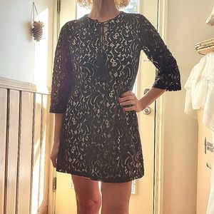 Xhilaration lined black lace dress